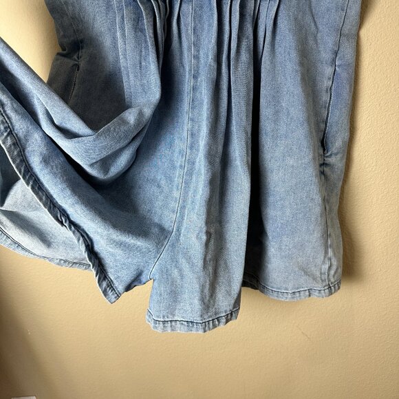 Boutique LALAVON Pleated Denim Sleeveless Romper Size Medium - Picture 9 of 11